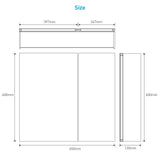 650x600mm Aluminum Bathroom Mirror Cabinet with Soft Close Hinges 2 Doors