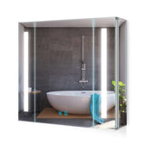 650x600mm LED Mirror Cabinet with Shaver Socket Dimmer Switch Strip Lights