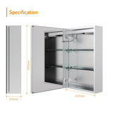 LED Illuminated Bathroom Mirror Cabinet with Shaver Socket Demister 400x600mm