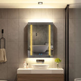 500x700mm LED Illuminated Matte Black Mirror Cabinet with Shaver Socket Adjustable Color