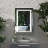 500x700mm LED Mirror Cabinet with Shaver Socket Touch-Switch Anti-fog 3-color temperatures