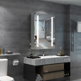 500x700mm Mirror Cabinet with LED Illuminated Shaver Socket Demister Adjustable Color Straight