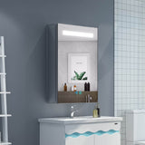 400x600mm Bathroom Mirror Cabinet with LED Illuminated Shaver Socket Demister