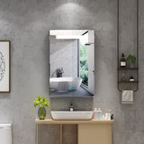400x600mm Bathroom Mirror Cabinet with LED Illuminated Shaver Socket Demister