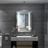 500x700mm Mirror Cabinet with LED Illuminated Shaver Socket Demister Adjustable Color Straight