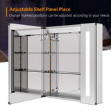 650x600mm LED Mirror Cabinet with Shaver Socket Dimmer Switch Strip Lights