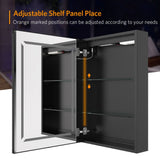 LED Black Mirror Cabinet With Shaver Socket Demister Adjustable Color 500x700mm