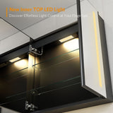 630x650mm LED Mirror Cabinet with Black Aluminium Shaver Socket Demister 3-Color Chaing 2-Doors