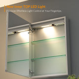 LED Illuminated Mirror Cabinet with Shaver Socket Demister Adjustable Color Straight 500x700mm