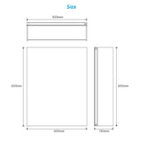 500x650mm Aluminum Bathroom Mirror Cabinet with Soft Close Hinges
