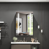500x700mm LED Mirror Cabinet with Silver Aluminum Touch-Switch Anti-fog Shaver Socket