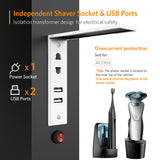 600x700mm LED Black Bathroom Mirror Cabinet with USB Shaver Socket Adjustable Color 2 Doors
