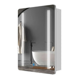 500x700mm LED Mirror Cabinet with Silver Aluminum Touch-Switch Anti-fog Shaver Socket