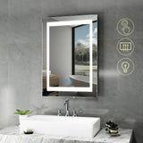 500x700mm LED Illuminated Aluminum Bathroom Mirror with Demister (No cabinet)