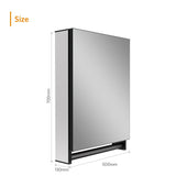 Black Bathroom Mirror Cabinet with Towel Rack Aluminum 500x700mm