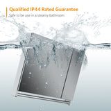 800x700mm Black Aluminum Bathroom Mirror Cabinet with Towel Rack 2 Doors