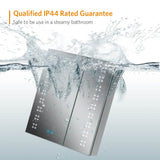 LED Bathroom Mirror Cabinet with Ambient Lighting Shaver Socket 2 Doors 600x700mm