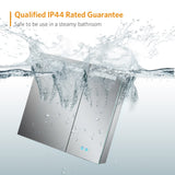 800x700mm Led Illuminated Bathroom Mirror Cabinet with Shaver Socket Demister 2 Doors