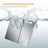 650x600mm Led Illuminated Bathroom Mirror Cabinet with Shaver Socket 2 Doors Demister