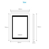 LED Illuminated Bathroom Mirror with Digital Clock Shaver Socket (No cabinet) 500x700mm