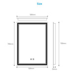 LED Illuminated Bathroom Mirror with Demister Adjustable Color (No cabinet) 500x700mm