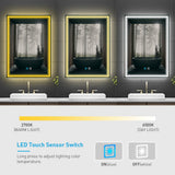 LED Illuminated Bathroom Mirror with Demister Adjustable Color (No cabinet) 500x700mm