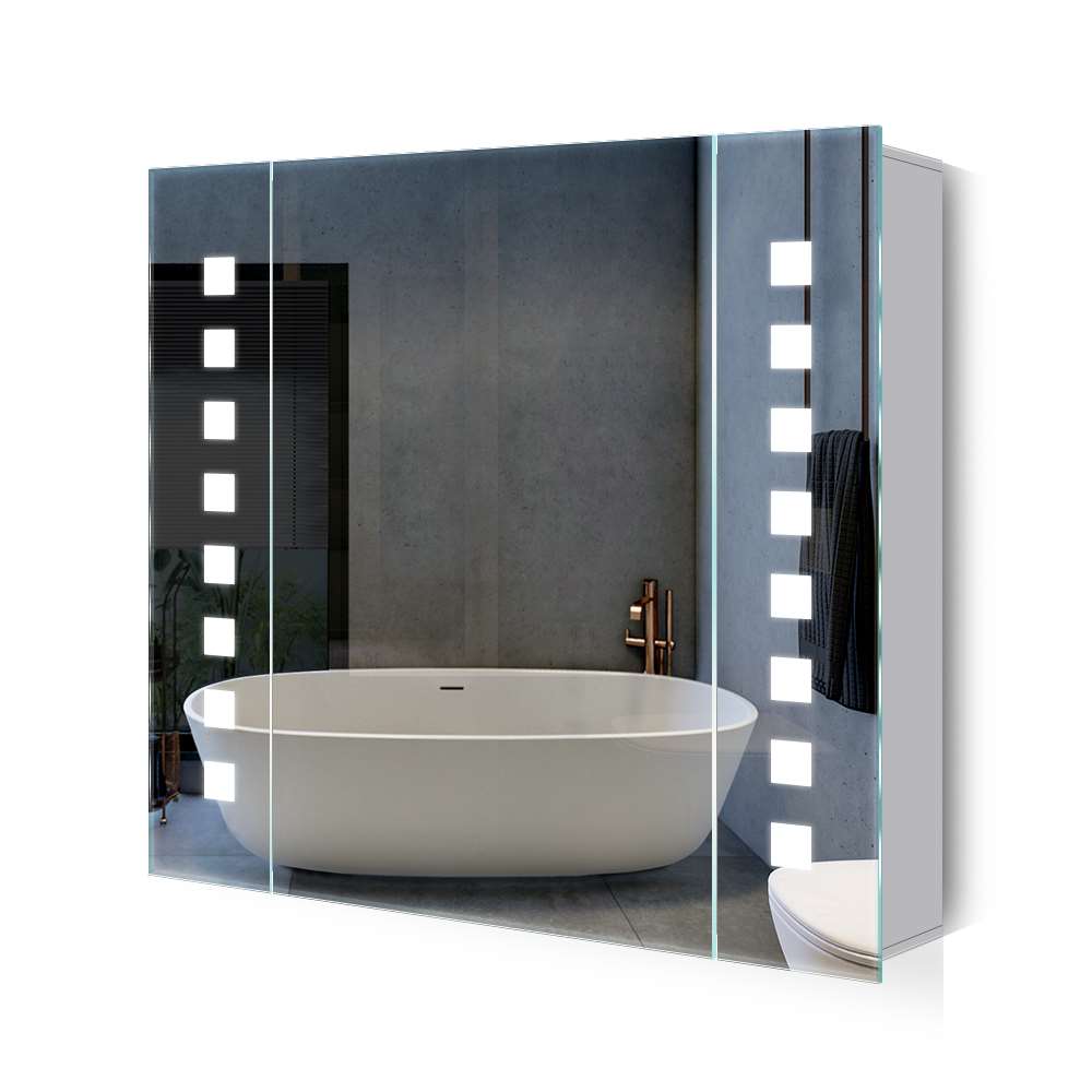 650x600mm LED Bathroom Mirror with Shaver Socket Demister Squa Quavikey