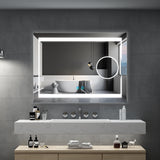 800x600mm LED Illuminated Bathroom Mirror With Demister Magnifying (No cabinet)