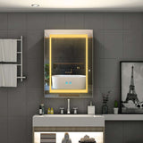 500x700mm LED Illuminated Bathroom Mirror Cabinet with Adjustable Color Shaver Socket
