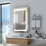 LED Illuminated Bathroom Mirror with Digital Clock Shaver Socket (No cabinet) 500x700mm