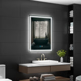 LED Illuminated Bathroom Mirror with Demister Adjustable Color (No cabinet) 500x700mm