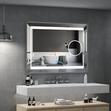 800x600mm LED Illuminated Bathroom Mirror With Demister Magnifying (No cabinet)