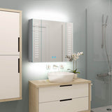 LED Mirror Cabinet with Shaver Socket Dimmer Switch 650x600mm Dot Lights