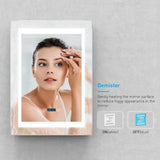 LED Illuminated Bathroom Mirror with Digital Clock Shaver Socket (No cabinet) 500x700mm
