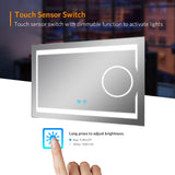 800x600mm LED Illuminated Bathroom Mirror With Demister Magnifying (No cabinet)