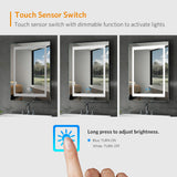 500x700mm LED Illuminated Aluminum Bathroom Mirror with Demister (No cabinet)