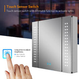 650x600mm LED Mirror Cabinet with Shaver Socket Dimmer Switch Dot Lights