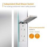 500x700mm LED Illuminated Bathroom Mirror with Shaver Socket (No cabinet)