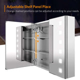 650x600mm LED Illuminated Mirror Cabinet with Shaver Socket Demister 2 Doors