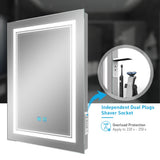 LED Illuminated Bathroom Mirror with Shaver Socket Adjustable Color (No cabinet) 500x700mm