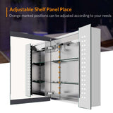 650x600mm LED Bathroom Mirror Cabinet with Shaver Socket Demister Spot Lights