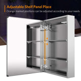 LED Illuminated Mirror Cabinet with Shaver Socket Demister Adjustable Color 500x700mm