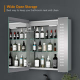 650x600mm LED Bathroom Mirror Cabinet with Shaver Socket Demister Spot Lights