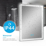 LED Illuminated Bathroom Mirror with Demister Adjustable Color (No cabinet) 500x700mm