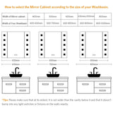 LED Mirror Cabinet with Shaver Socket Dimmer Switch 650x600mm Square Lights