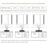 800x700mm LED Black Mirror Cabinet with Ambient Lighting Adjustable Color 2 Doors