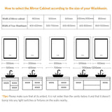 LED Illuminated Mirror Cabinet with Shaver Socket Demister Adjustable Color 500x700mm
