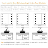 650x600mm LED Illuminated Mirror Cabinet with Shaver Socket Demister 2 Doors