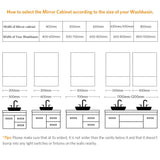 500x700mm Bathroom Mirror Cabinet with Hollow Out Style