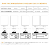 Aluminum Bathroom Mirror Cabinet with Soft Close Hinges 500x650mm